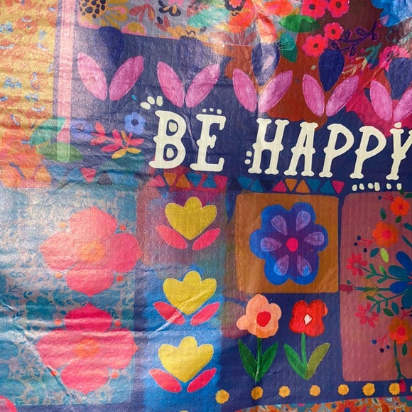 3/$15 “be happy” reusable floral bag - Picture 5 of 5